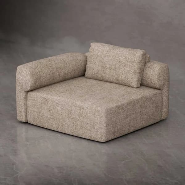 Lino Modular Sofa - Right Long L-Shape Light Brown