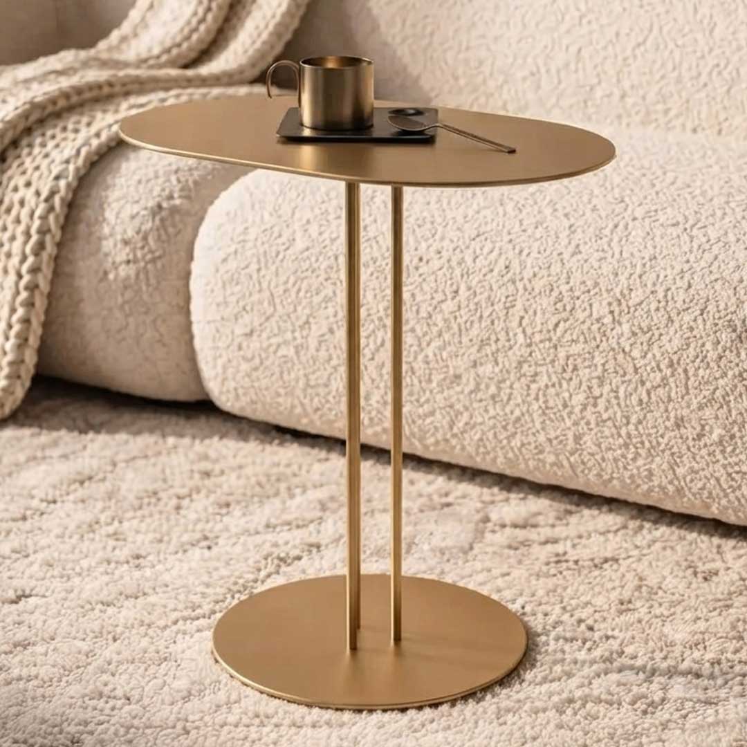 Tall copper iron side table set, where sculptural form meets modern elegance. luxury side table