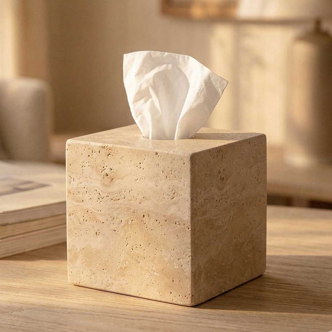 travertine tissue box