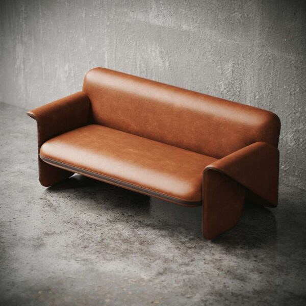 Angled view of Montoro Sofa showcasing clean lines and structured seating. منظر مائل لكنبة مونتورو يظهر الخطوط النظيفة والمقعد المصمم بعناية