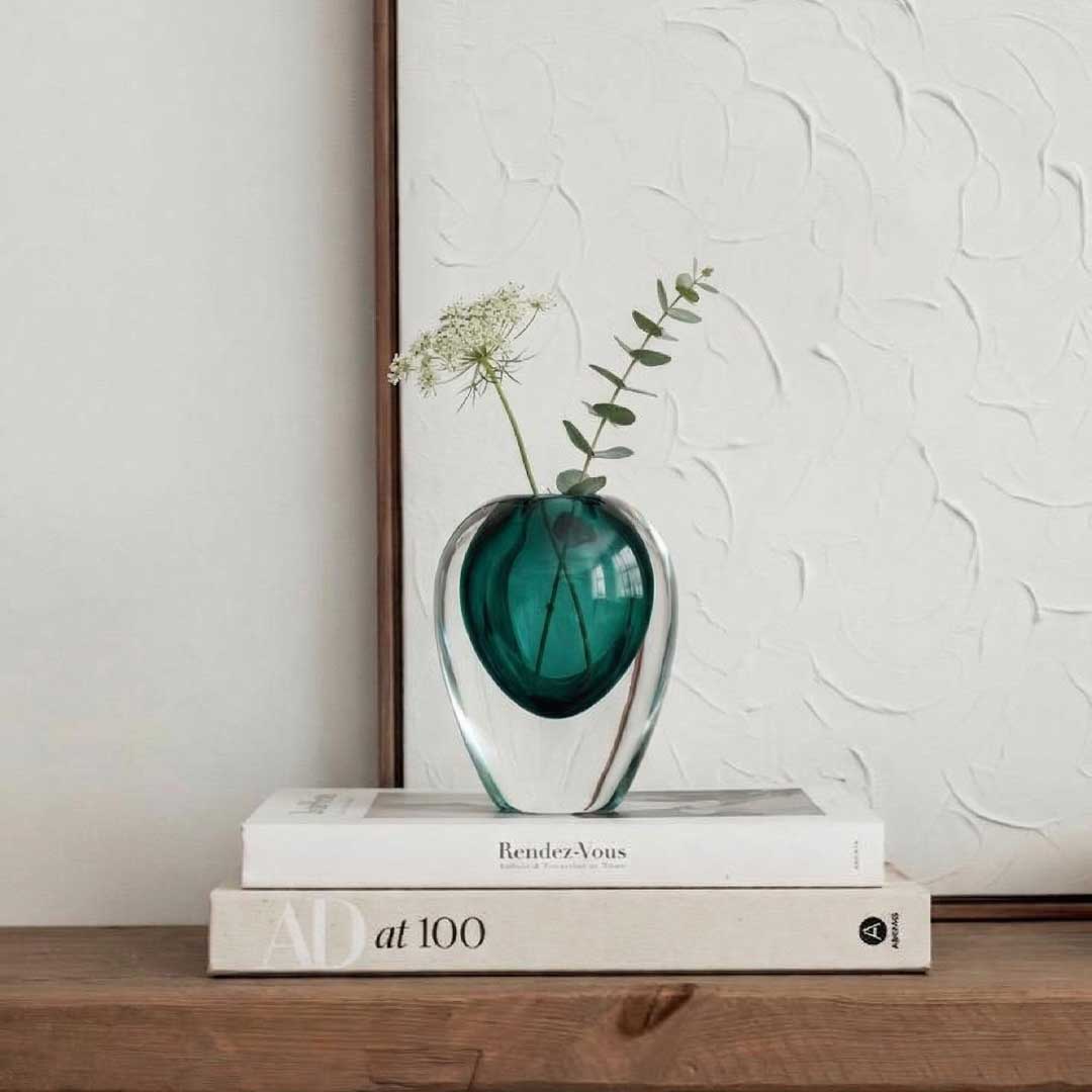 small simple modern vase green Dubai UAE luxury