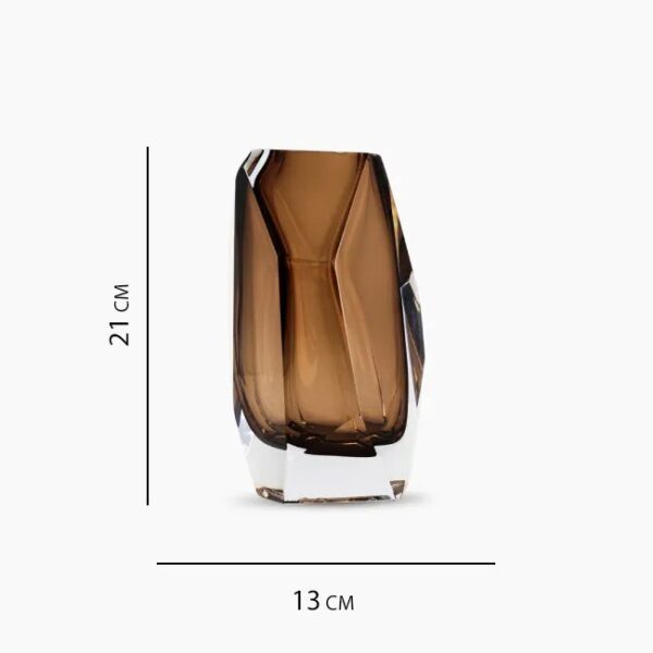 Amber hand-blown glass vase in the UAE - Dimensions