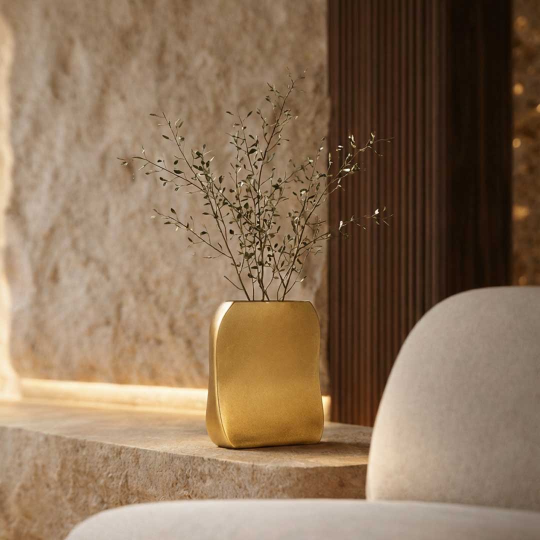 Golden trending modern vase Dubai UAE