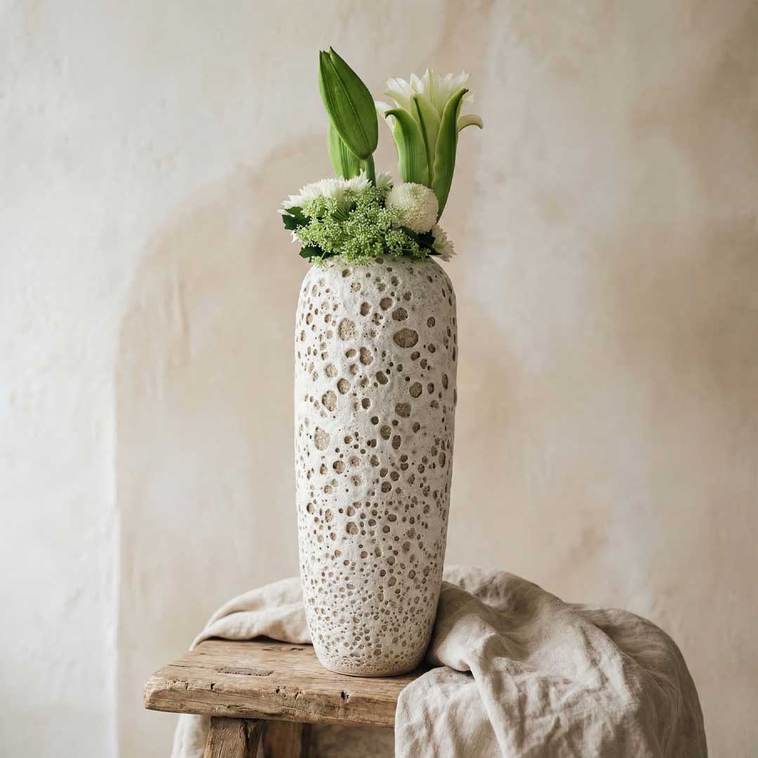 Tall modern hand made vase for modern homes in the UAE Luxury vases trending
