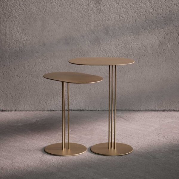 Set of Ray side tables in golden finish – perfect for luxurious living spaces in the UAE.