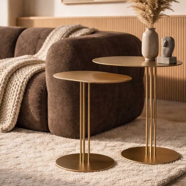 Ray Major copper iron side table – sleek tall silhouette with luxurious finish for contemporary UAE homes and hotels