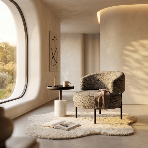 luxury lounge chair Gray lounge chair in Dubai UAE we furnished apartments in Burj Khalifa and Arabian Ranches also Yas in Abu Dhabi and this chair suits majless and offices also villas and modern apartments