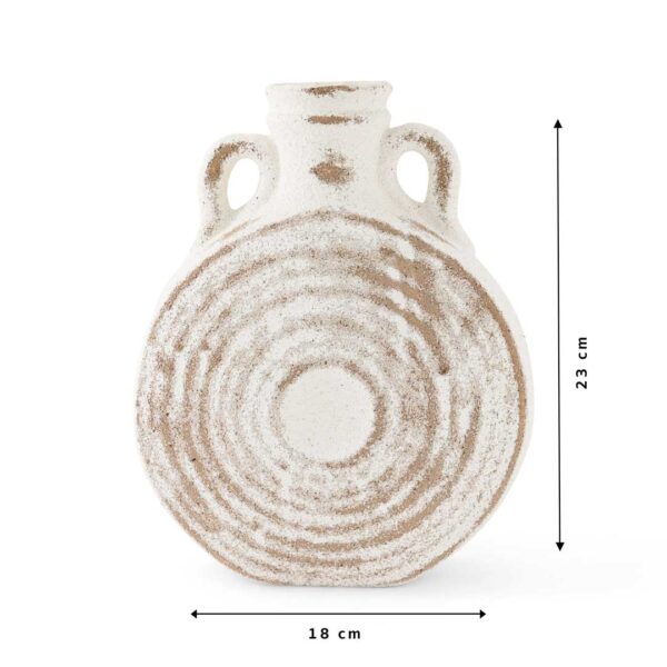 Desert Spiral Grande Ceramic Vase, 23 cm tall and 18 cm wide, featuring hand-finished spiral detailing for modern yet rustic luxury interiors in the UAE.