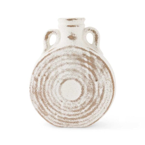 Close-up of Desert Spiral Grande Ceramic Vase with organic spiral texture, a sophisticated accent piece for luxury living spaces in the UAE.