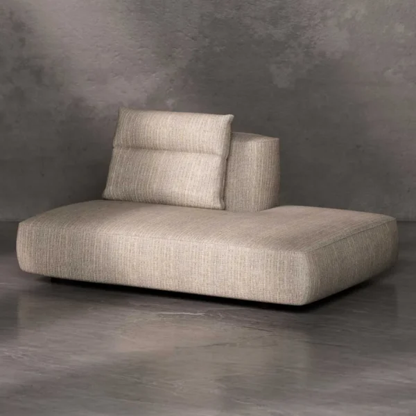 Modern beige double-seater lounge sofa with elegant upholstery and minimalist design — a luxury furniture piece for contemporary interiors by a premium brand in Dubai and Abu Dhabi, UAE