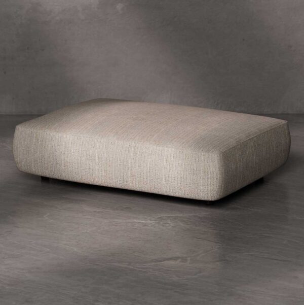 Modern beige ottoman with minimalist design and elegant upholstery a luxury furniture piece for contemporary interiors by a premium brand in Dubai and Abu Dhabi, UAE