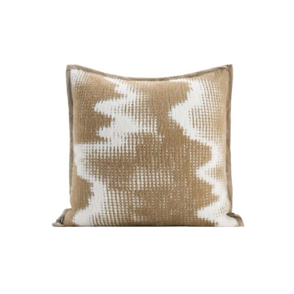 view of Martelle Cushion showing smooth white coffee fabric and plush texture for luxury home décor in UAE
