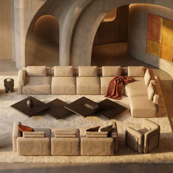 modular sofa L shape Dubai UAE premium fabric perfect for majles and villas and apartment in Dubai UAE Abu Dhabi